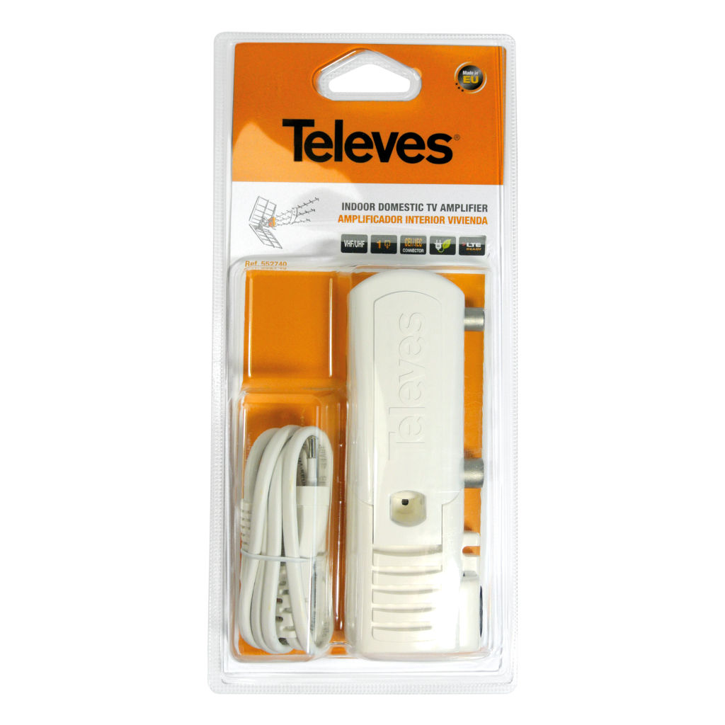Квартирный усилитель с одним выходом и встроенным фильтром LTE - Televes 552740